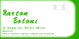 marton boloni business card