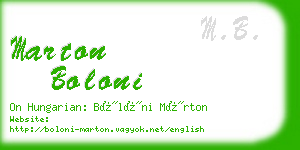 marton boloni business card